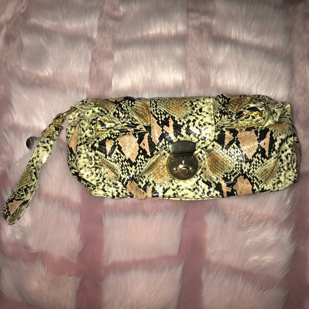 Snake animal print clutch